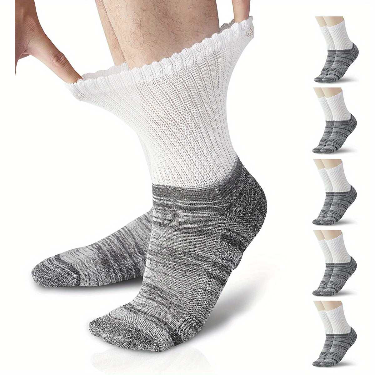 4 Pairs Bamboo Diabetic Ankle Socks Non Binding Top Women Men