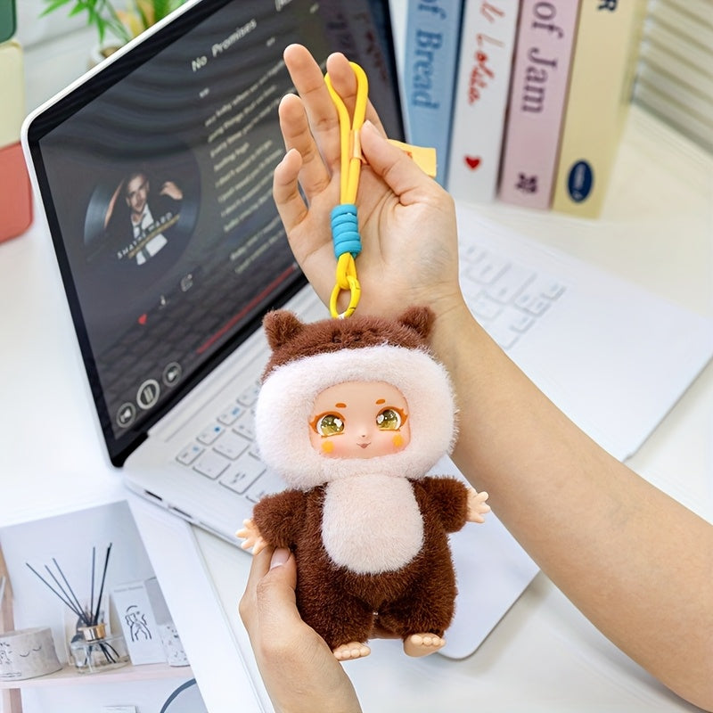 Plush Toy Panda Dog Vinyl Doll Collectible Keychain Bag Charm