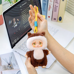 Plush Toy Panda Dog Vinyl Doll Collectible Keychain Bag Charm