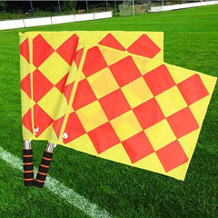 2pcs Football Referee Flag Stainless Steel Tube Railway Signal Track And Field