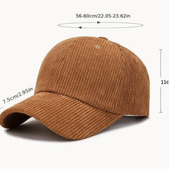 Men's Corduroy Hat Spring Autumn Velvet Baseball Cap Sun Visor Hat