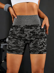 Camo High Waist Yoga Short Butt Lifting Slim Fit Stretchy Sports Short