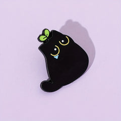 Cat Enamel Brooch Animal Pin for Wallet Handbag Clothing & Jewelry