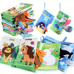 Baby Animal Tail Cloth Book - Forest & Ocean - Educational Puzzle Cloth Book
