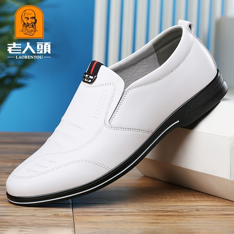 LAORENTOU Men's Leather Oxford Shoes Slip On Dress Shoes For Wedding Business
