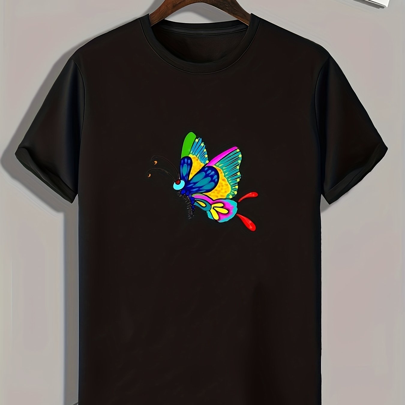 Men's Butterfly Print Sports T-shirt - Outdoor Fitness Clothing