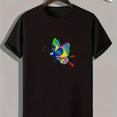 Men's Butterfly Print Sports T-shirt - Outdoor Fitness Clothing