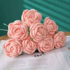 Crochet Wool Eternal Flower Round Rose Handicrafts Family Lover Gift