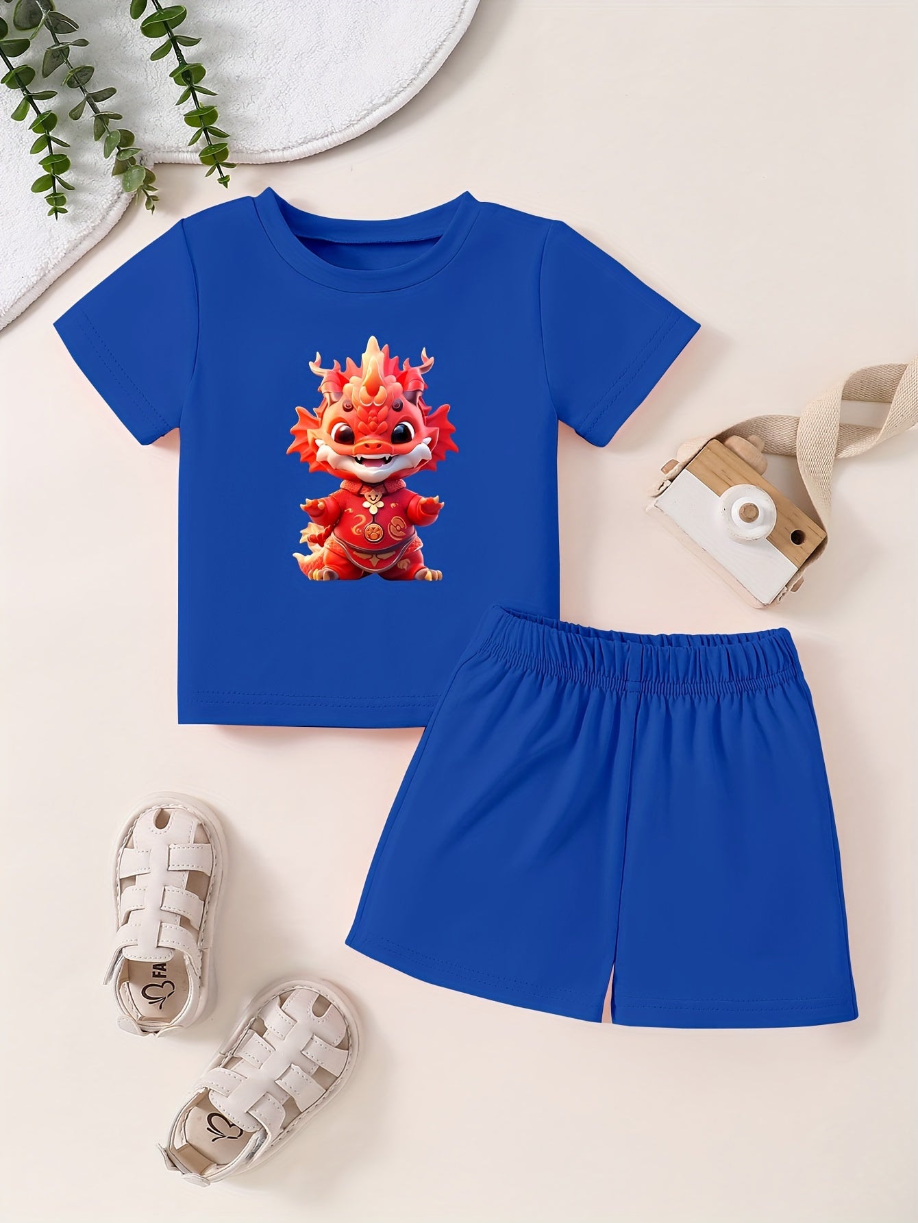 Toddler Kid 2pcs Bottoming Set Short Sleeve T shirt & Matching Shorts