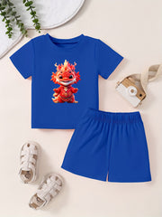 Toddler Kid 2pcs Bottoming Set Short Sleeve T shirt & Matching Shorts