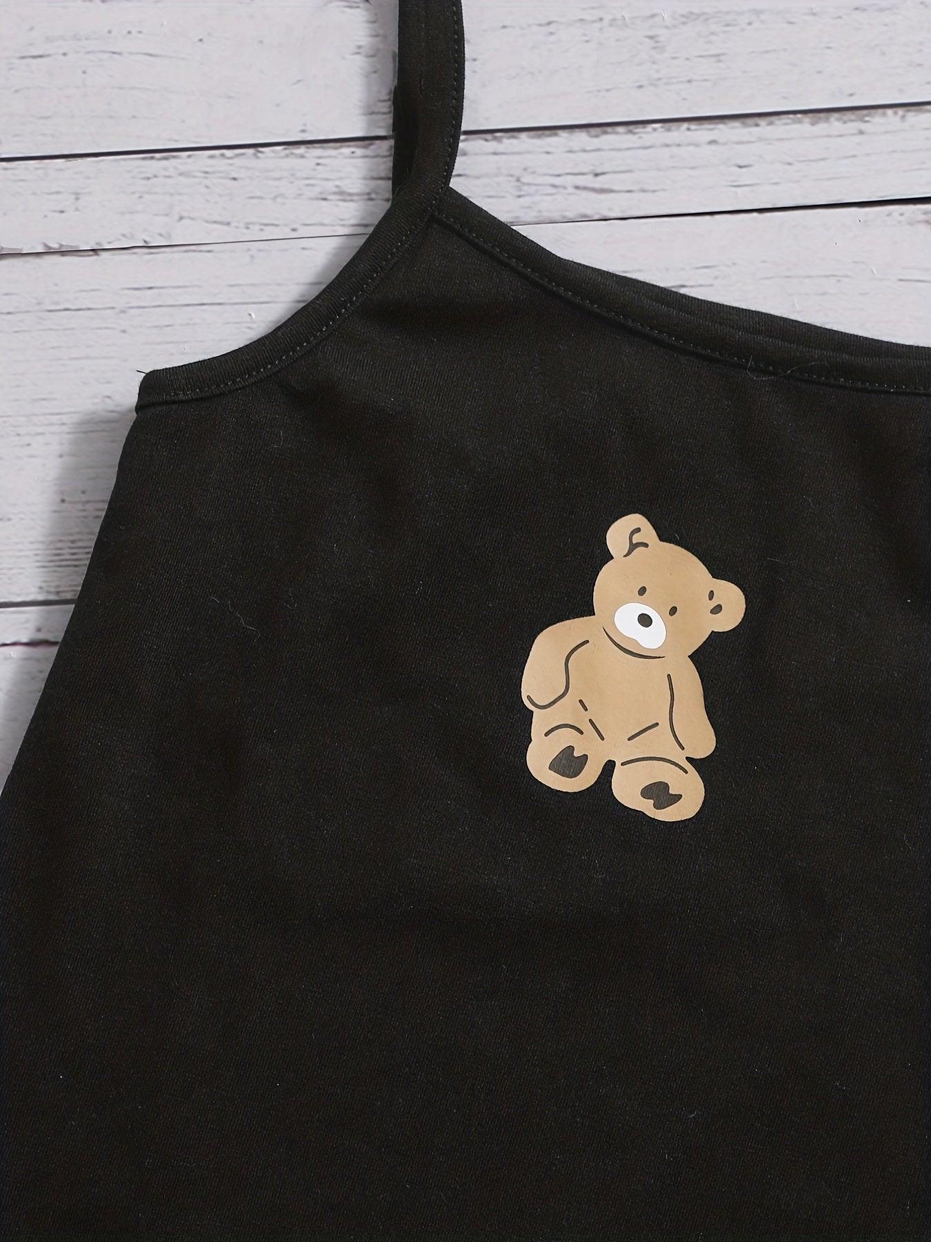 Cartoon Bear Print Girl's 2pcs Outfit Set for Spring Autumn