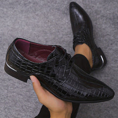 Men's Plaid Pattern Derby Shoes Lace Up Wedding Party Business