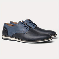Men's PU Leather Derby Shoes Lace-up Front Formal Business Dress Shoes