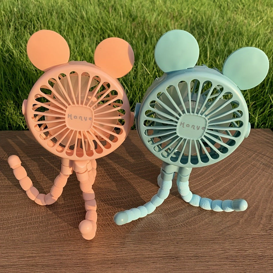 Round Ear Fan USB Rechargeable Portable Mini Fan