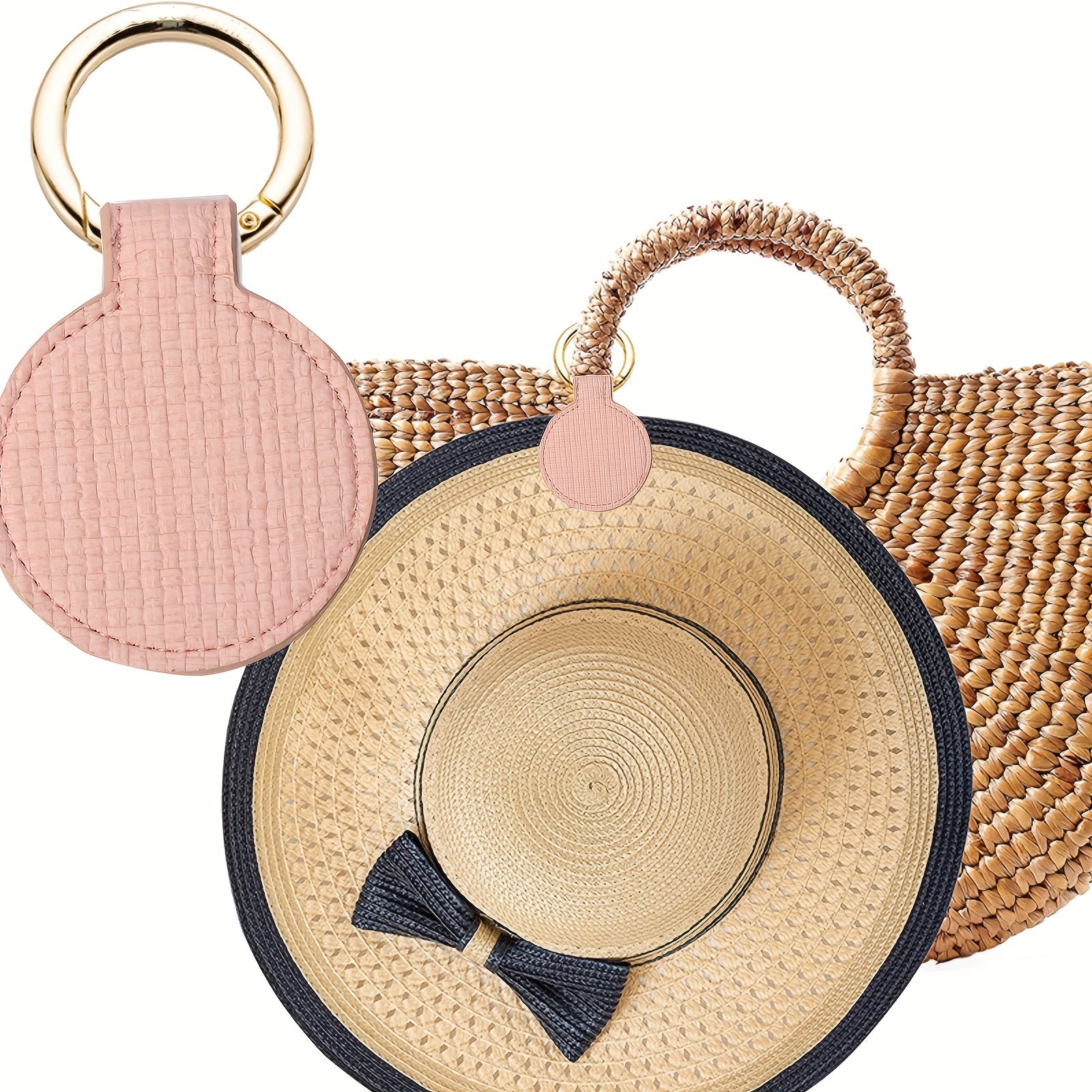 Magnetic Hat Clip Handbag Backpack Holder PU Leather Travel Accessories