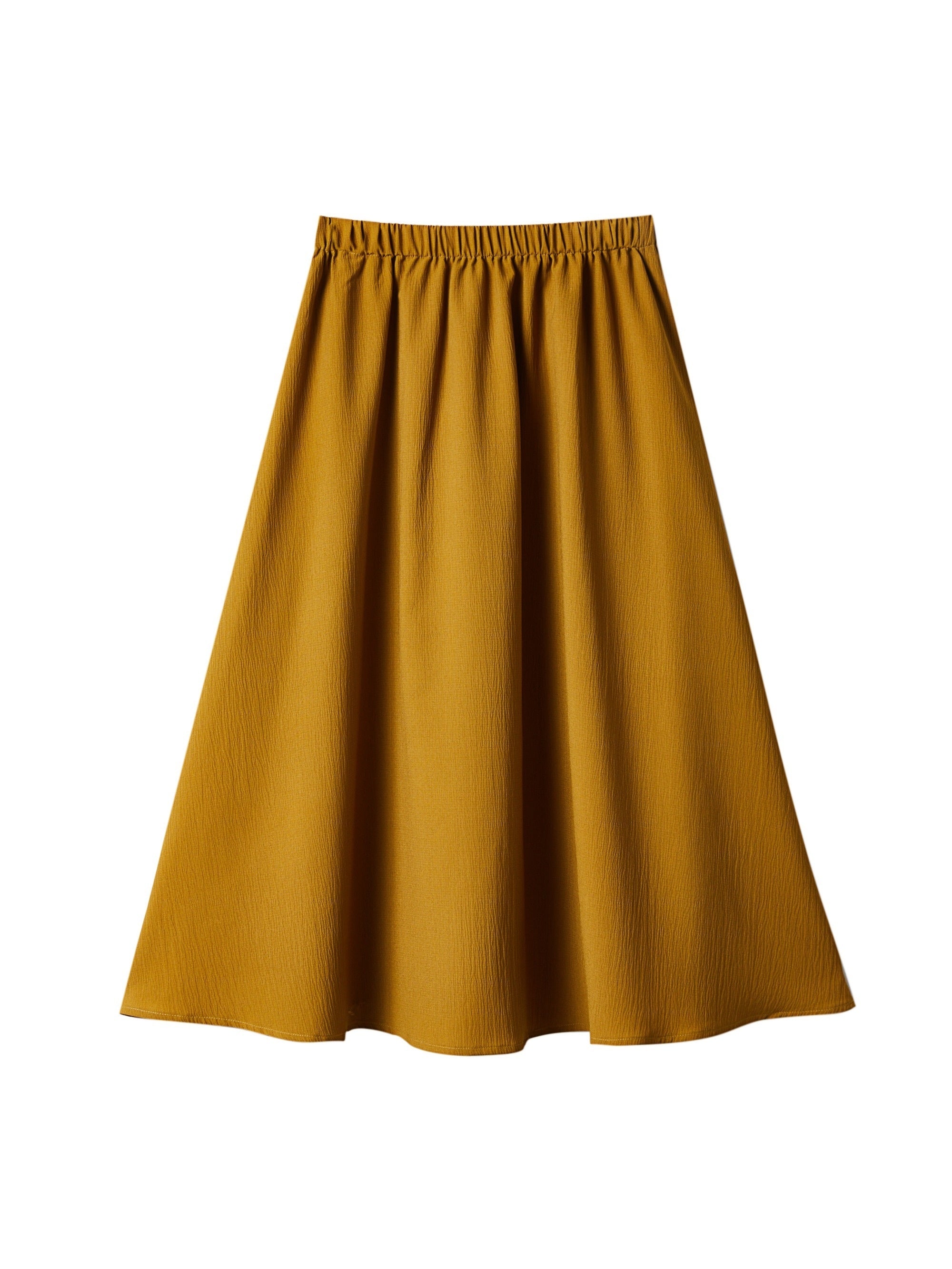 Solid Elastic Waist Swing Skirt For Women