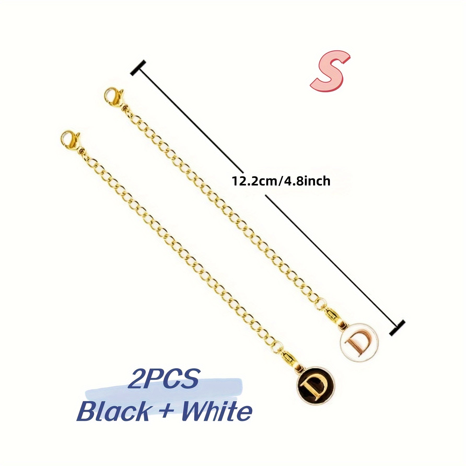 2pcs Initial Letter Cup Handle Charm Decorative Pendant Accessories