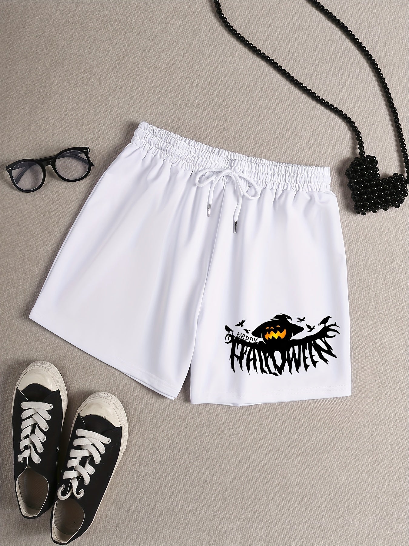 Halloween Sporty Loungewear Shorts Women's Plus