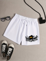 Halloween Sporty Loungewear Shorts Women's Plus