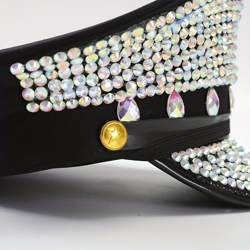 Punk Rhinestone Bride Hat Bachelorette Party Captain Caps