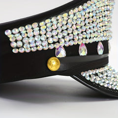 Punk Rhinestone Bride Hat Bachelorette Party Captain Caps