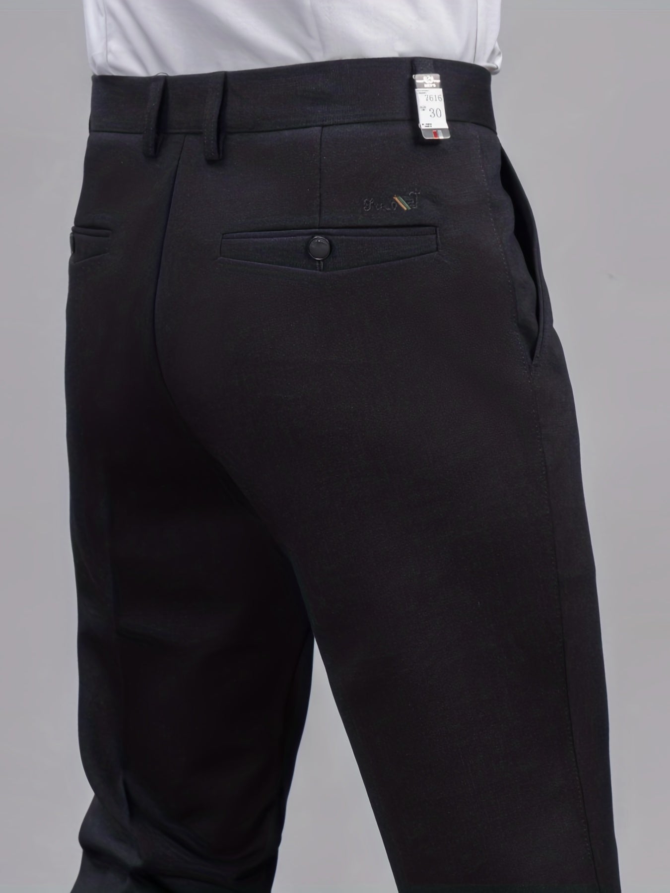 Men's Solid Stretch Dress Pants for Spring Summer Business