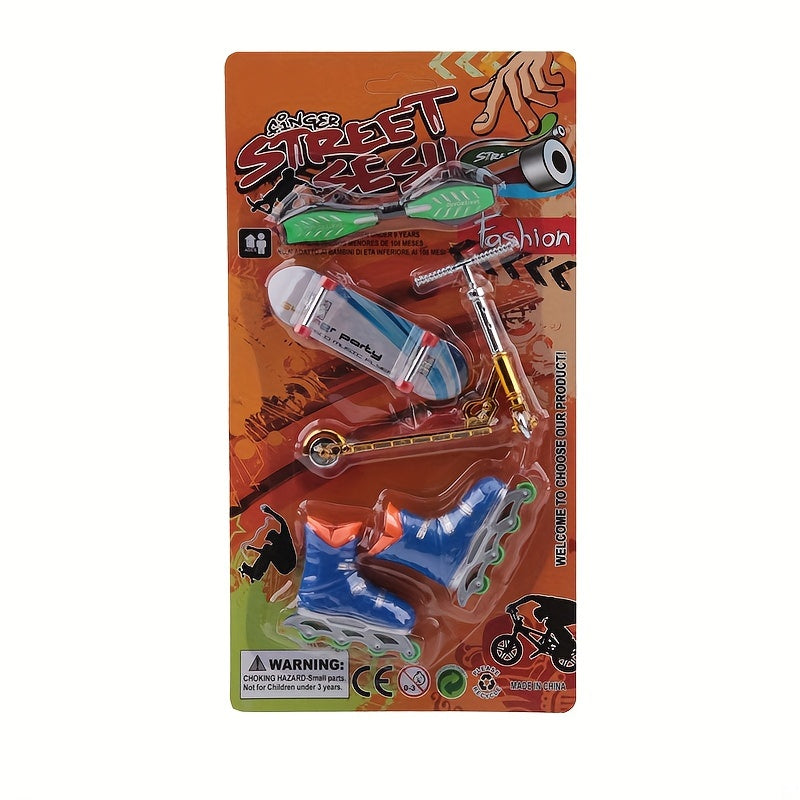 Mini Finger Scooter Roller Skating Shoe Set Tool Assembly
