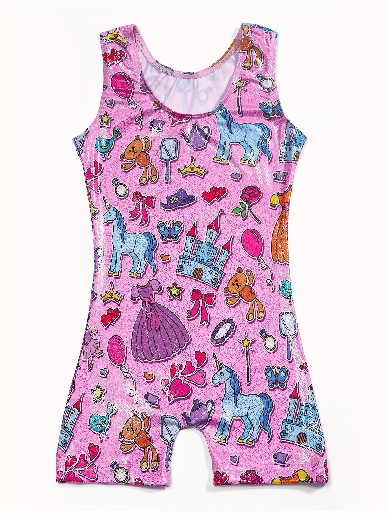 Girls Tie Dye Dancing Suit Stretchy Jumpsuit Romper Gymnastics Practice