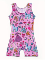 Girls Tie Dye Dancing Suit Stretchy Jumpsuit Romper Gymnastics Practice