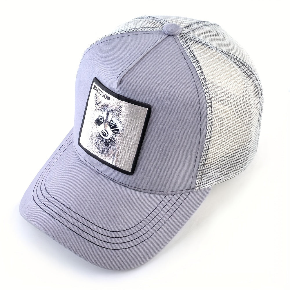 Raccoon Embroidery Baseball Cap Outdoor Sports Sun Hat Breathable Hip Hop Cap