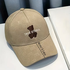 Bear Embroidered Baseball Cap Cotton Couple Dad Hats Casual Sun Hats