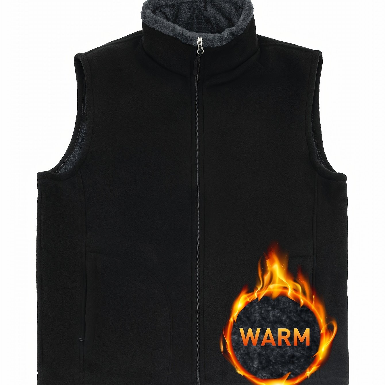 Men's Stand Collar Thermal Vest for Autumn Winter