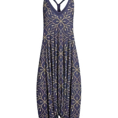Print V Neck Harem Jumpsuit Spaghetti Strap Summer Clothing