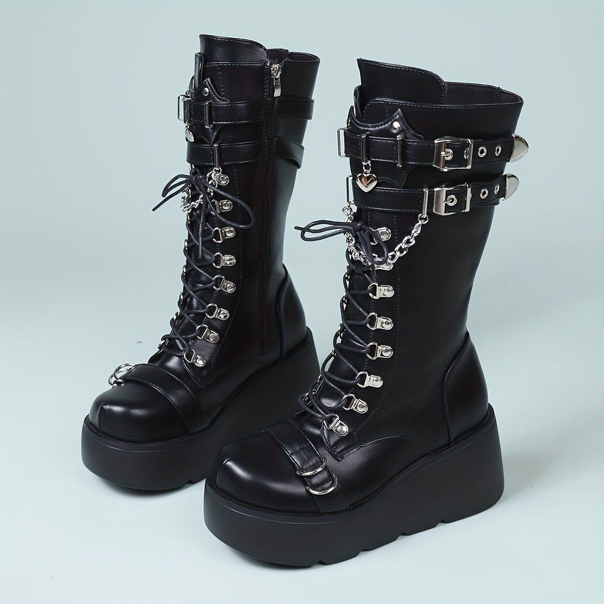 Women's Chunky Heel Lace-Up Boots
