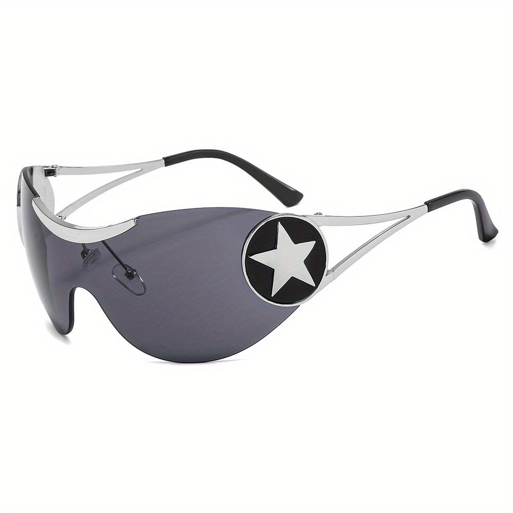Y2K Pentagram Pattern Sunglasses UV Protection