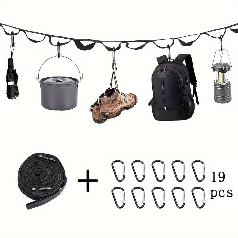 Tent Storage Strap & Clothesline for Camping