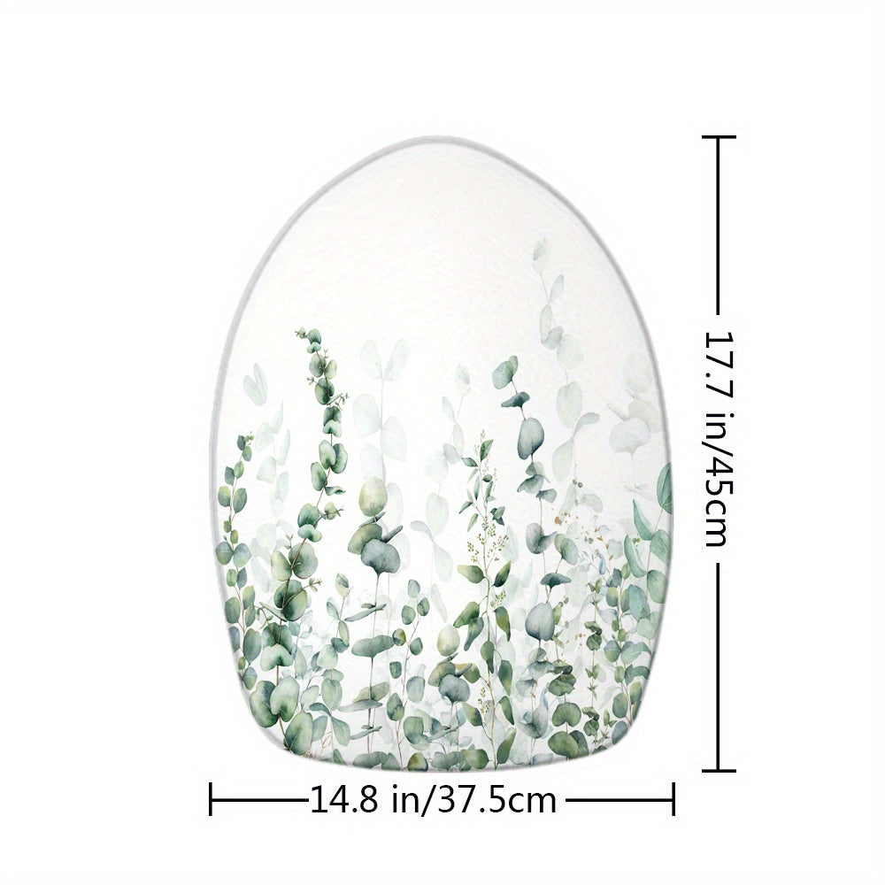 Watercolor Plant Shower Curtain Set Bathroom Decor 12 Hooks