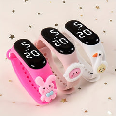 3pcs Kids' Animal Pattern LED Electronic Watch Set for Boys and Girls