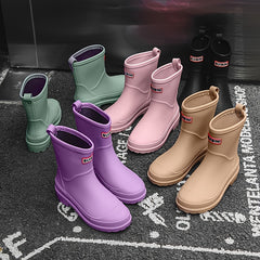 Waterproof Non-slip Rain Boots Comfortable Medium Tube Women's Footwear