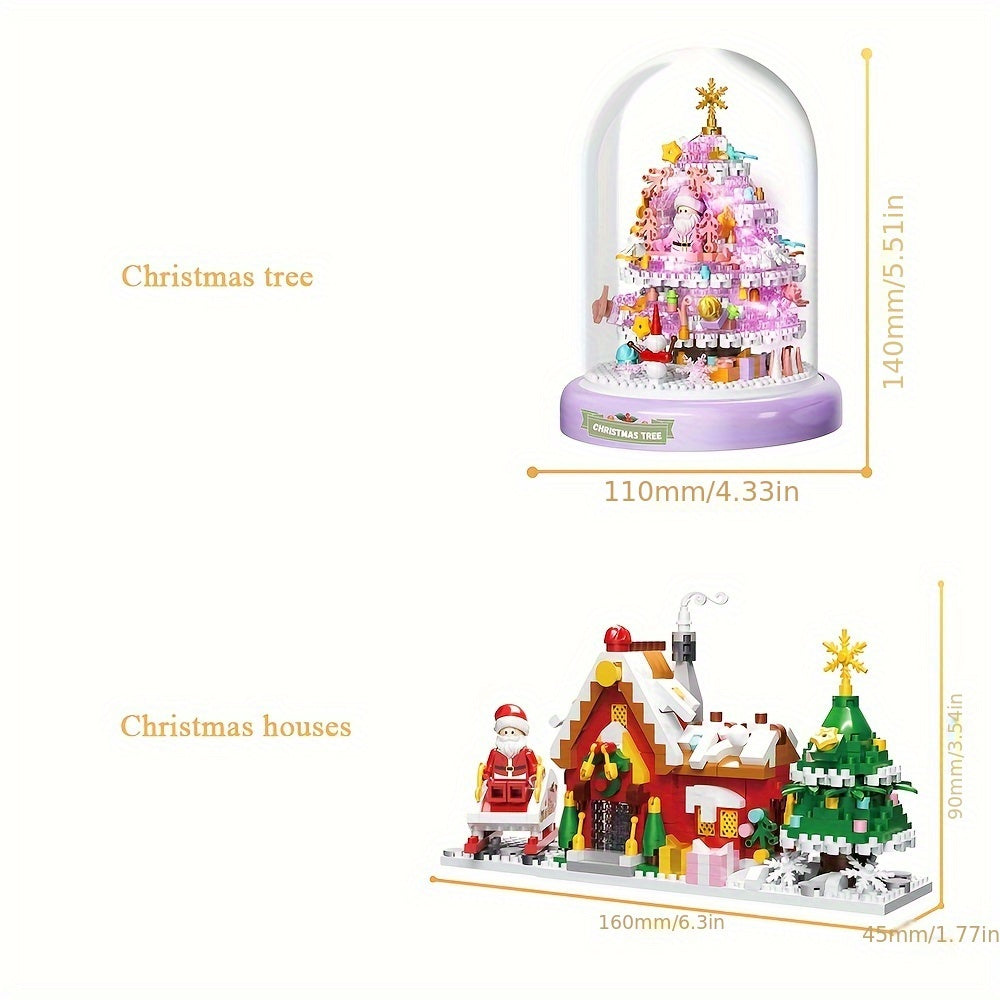 Christmas Building Blocks Compatible Puzzle Santa Claus Snow