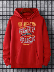 Men's Letter Print Hoodie Casual Stretch Breathable Sweatshirt