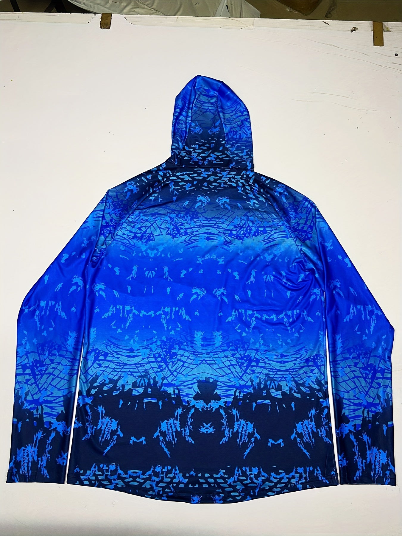 Men's Gradient Hoodie With Mask Anti UV Sunscreen Fishing Shirt