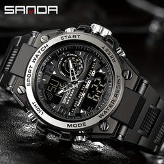 Sanda Waterproof Diving Men's Watch Sports Digital Multifunctional Watch