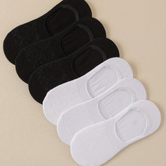 6 Pairs Solid Ankle Socks Soft Lightweight All-match Women's Stockings