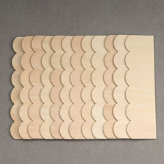 12pcs 1:12 Dollhouse Roof Shingles Wood Scalloped Tiles DIY House Building