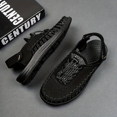 Men's Breathable Woven Sandals for Summer Beach Comfort