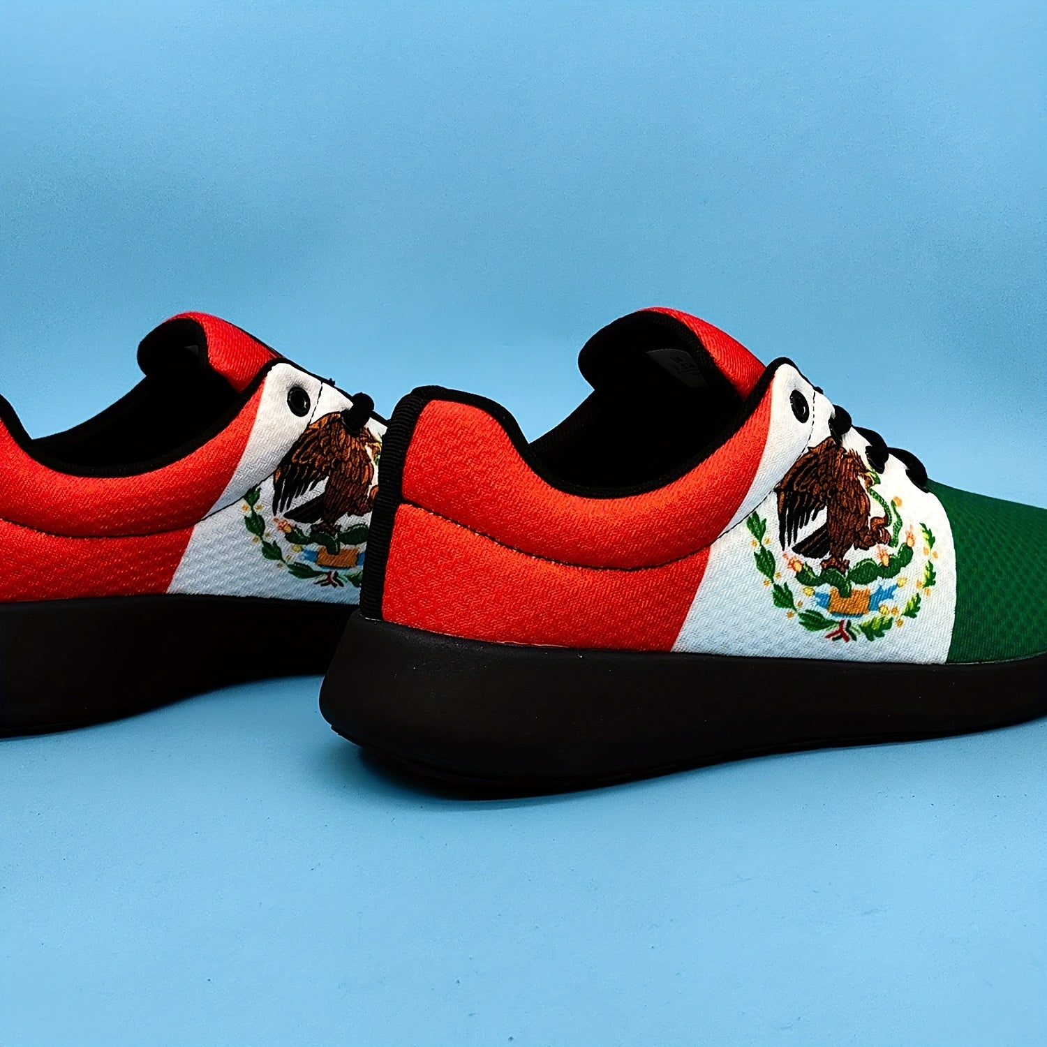 Mexican Flag Pattern Soft Sneakers Lightweight Running Shoes