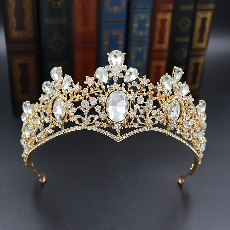 Baroque Colorful Crown Bridal Wedding Hairband Headband