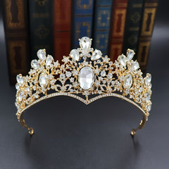 Baroque Colorful Crown Bridal Wedding Hairband Headband