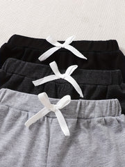 Cute 3 Piece Outfit Set for Toddlers - Bow Shorts and Comfy Clothes